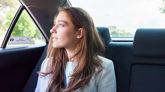 Canberra Elite Taxi passenger looking out the window